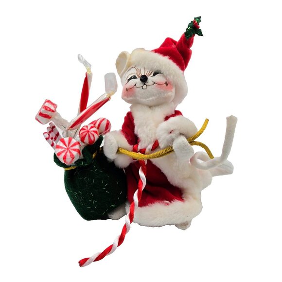 Annalee 2005 Mouse Santa Peppermint Sticks Christmas Figure Candy Read - Picture 1 of 16